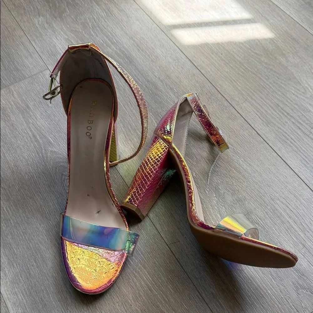 BAMBOO Multicolor Iridescent Heels